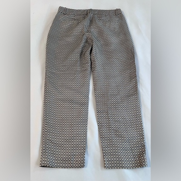 J.Crew Collection Silk  Pants in Silver Black Brown Pattern Women's‎ Sz 4 - Picture 8 of 9